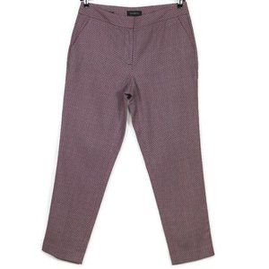 Talbots Heritage Slim‎ Skinny Crop Pants High Rise Red Blue Stretch 8